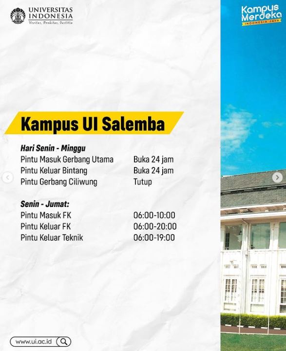 Informasi Akses Kampus UI Salemba