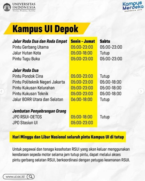 Informasi Akses Kampus UI Depok